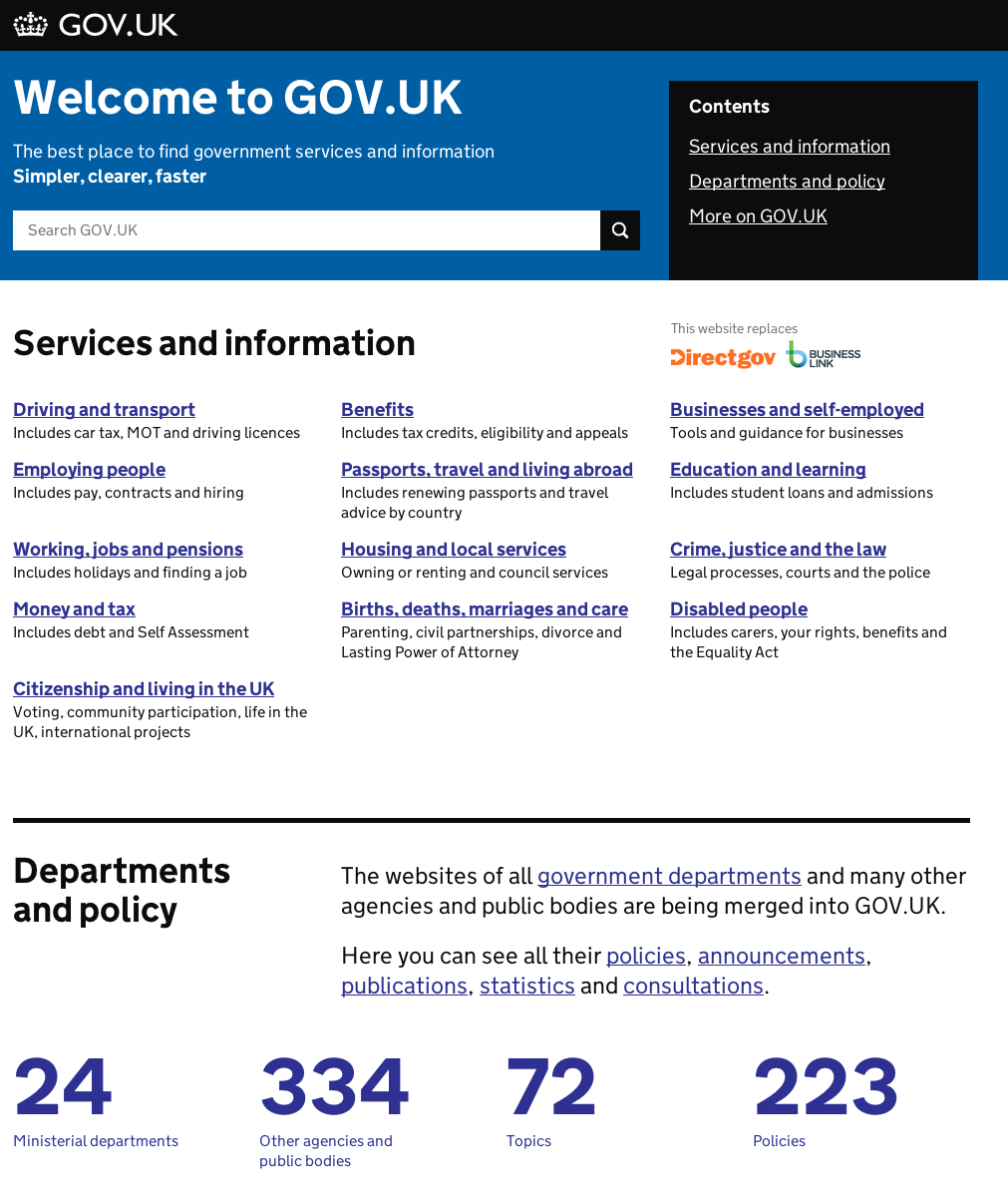 visit gov.uk website