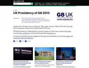 The G8 topical event page