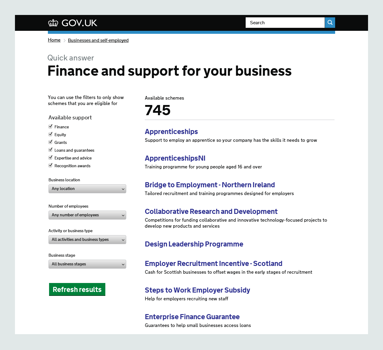 Finance and support for your business