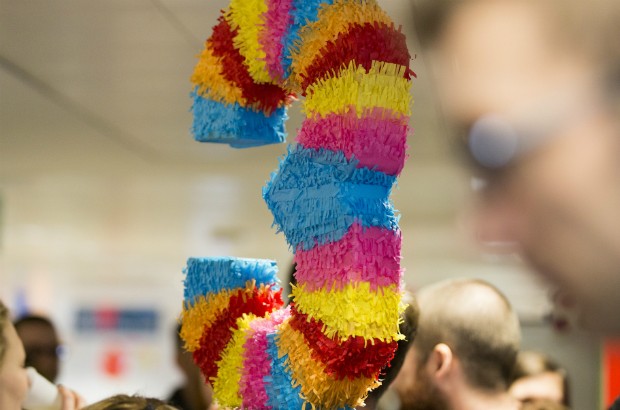 Piñata in the shape of a 3