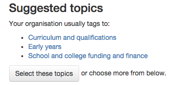 Suggested topics to tag to