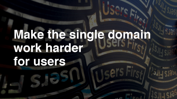 Make the single domain work harder for users