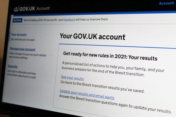 GOV.UK Account homepage on a laptop screen