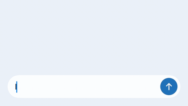 An interaction showing a question being typed into the Chat tool, asking "I have just had a baby, how can the government help me?".